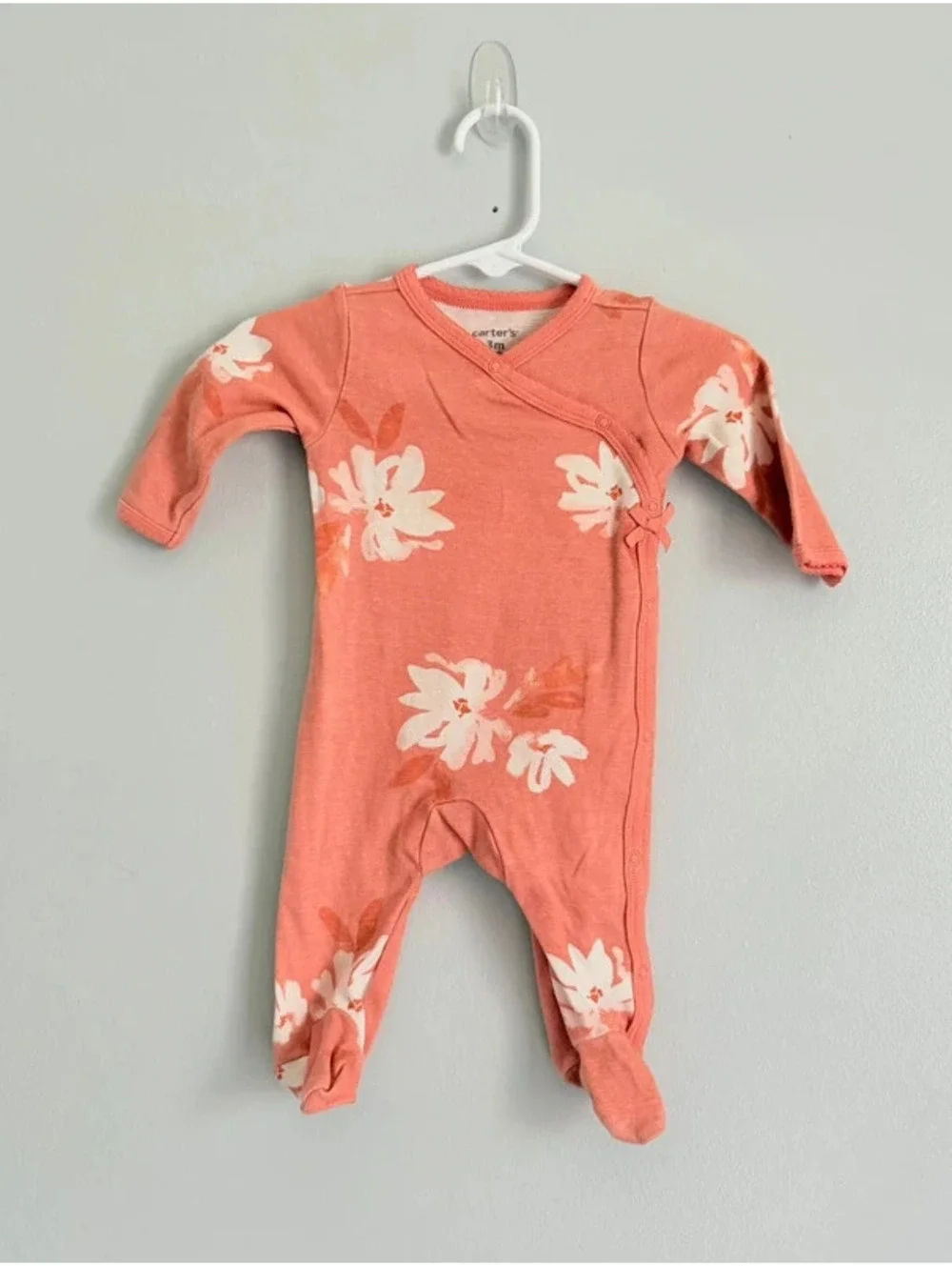 Carter’s Coral Floral Footed Sleeper 3M VGUC